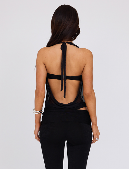 MAKENA TWO-PIECE TOP - BLACK
