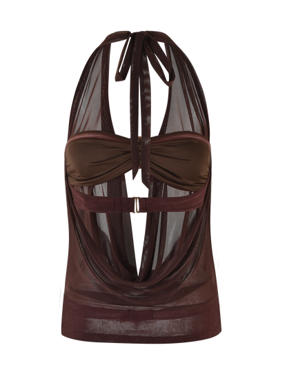 MAKENA TWO-PIECE TOP - BROWN : CHOCOLATE