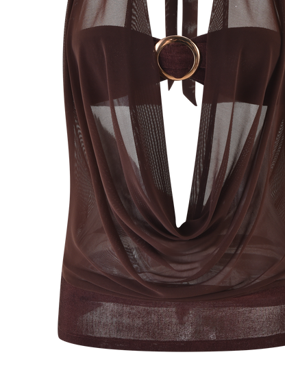 MAKENA TWO-PIECE TOP - BROWN : CHOCOLATE