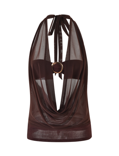 MAKENA TWO-PIECE TOP - BROWN : CHOCOLATE
