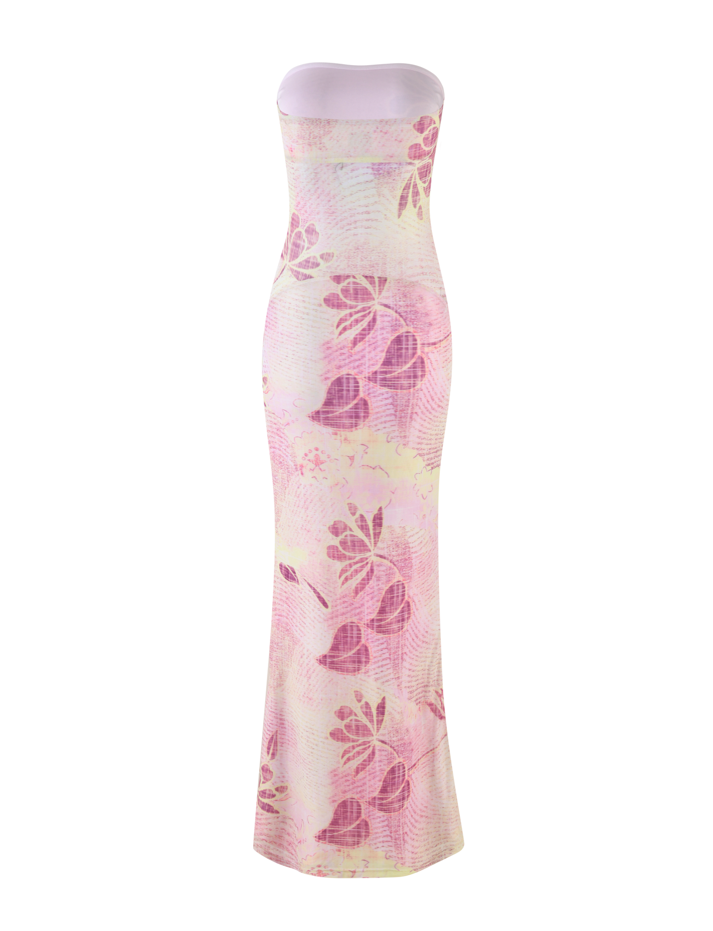 MORGAN MESH DRESS - GRUNGE FLORAL MAGENTA