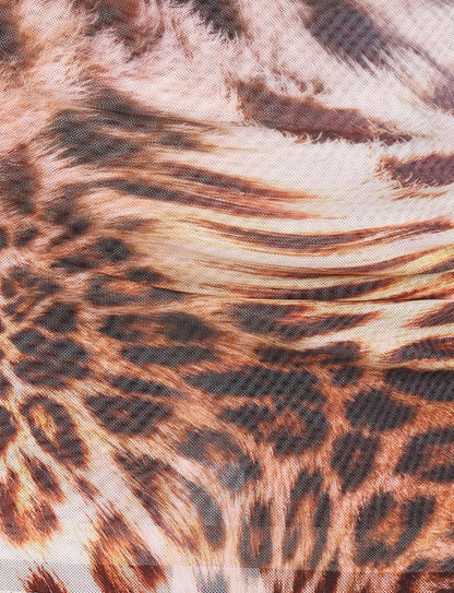 KALILAH MINI DRESS - NEUTRAL : LEOPARD HAZE