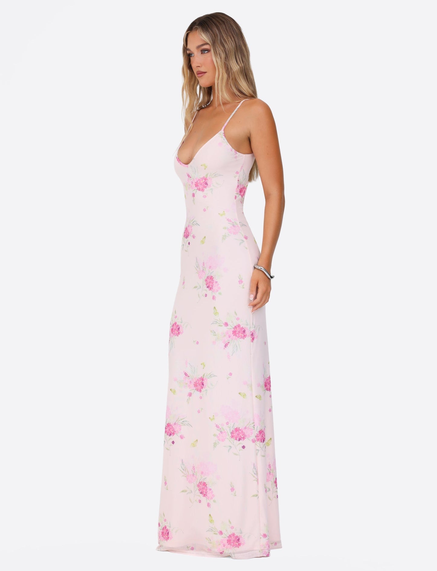 OSIRIS DRESS - PINK : FLORAL : WATER COLOUR FLORAL