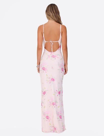 OSIRIS DRESS - PINK : FLORAL : WATER COLOUR FLORAL