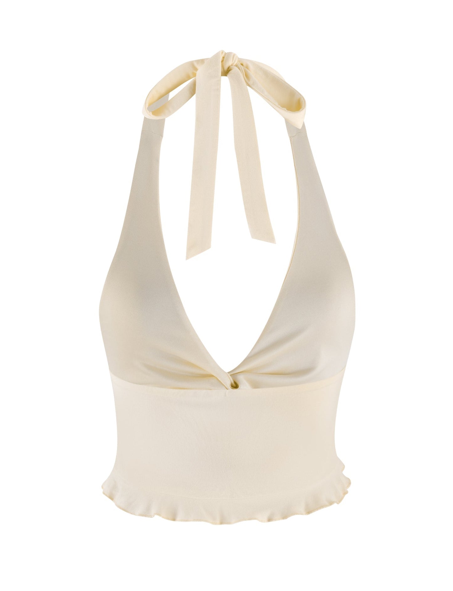 KATYA HALTER TOP - WHITE : CREAM