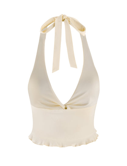 KATYA HALTER TOP - WHITE : CREAM