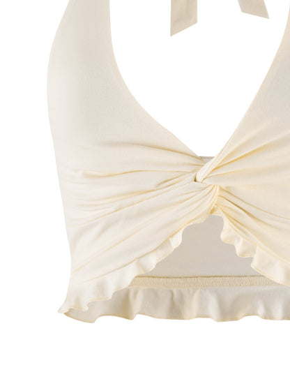 KATYA HALTER TOP - WHITE : CREAM