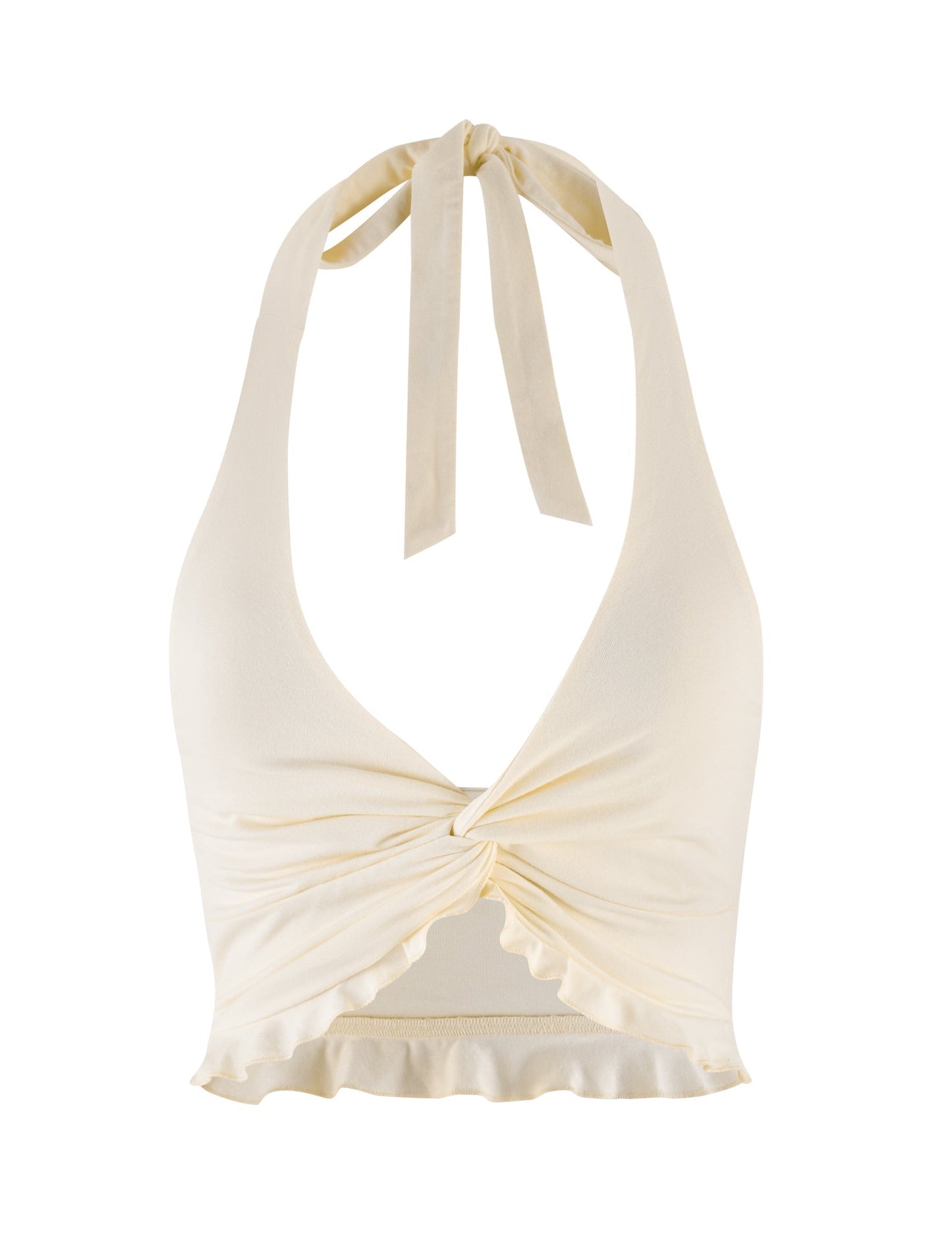 KATYA HALTER TOP - WHITE : CREAM