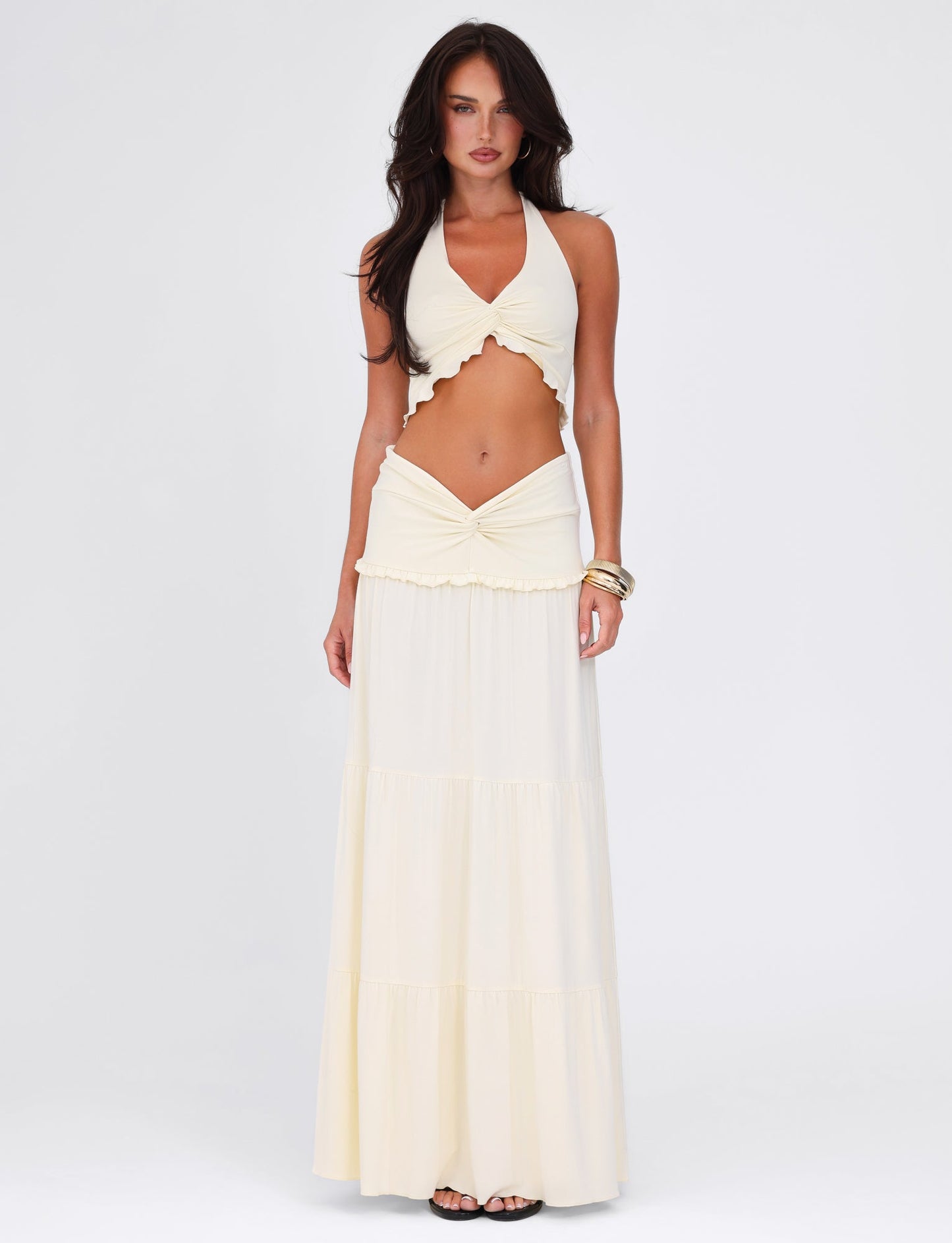 KATYA MAXI SKIRT - WHITE : CREAM