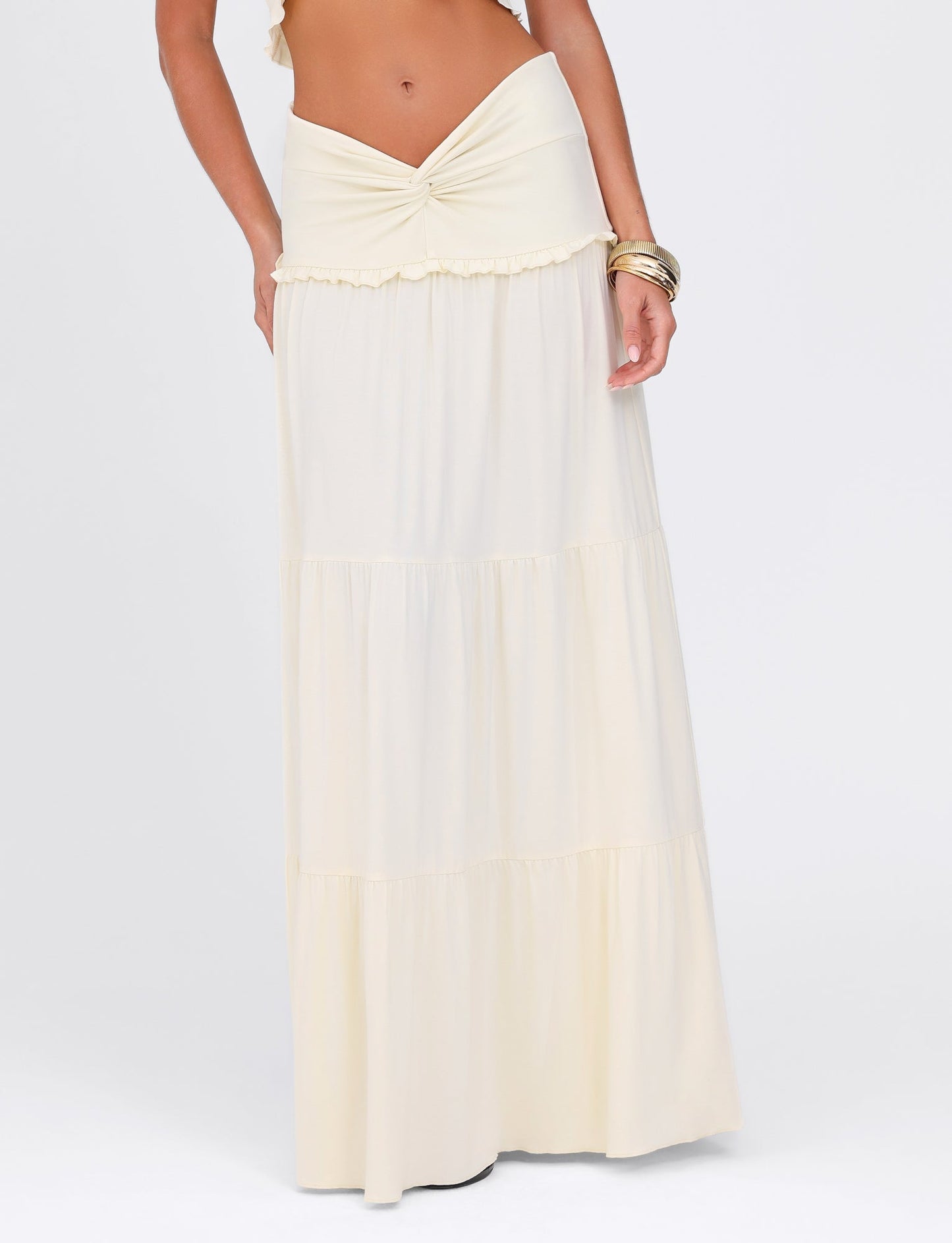 KATYA MAXI SKIRT - WHITE : CREAM