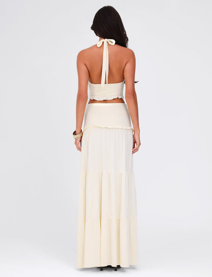 KATYA MAXI SKIRT - WHITE : CREAM
