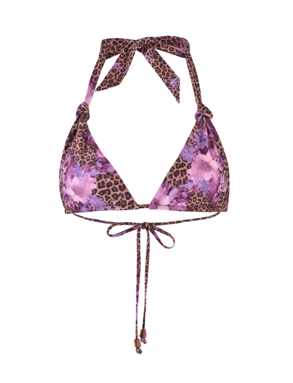 DESIRAE BIKINI TOP - PURPLE : FLORAL : FLORAL LEOPARD