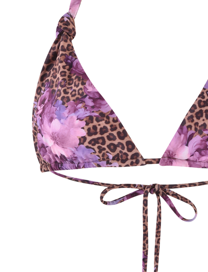 DESIRAE BIKINI TOP - PURPLE : FLORAL : FLORAL LEOPARD