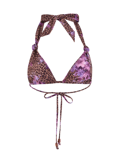 DESIRAE BIKINI TOP - PURPLE : FLORAL : FLORAL LEOPARD