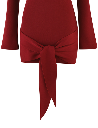 CYPRESS MINI DRESS - RED : WINE