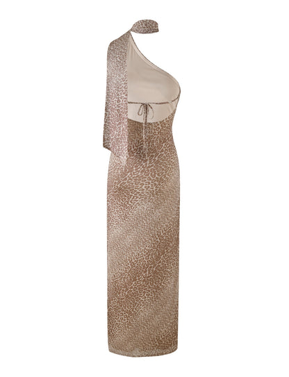 ALLIRA MAXI DRESS - NEUTRAL : LEOPARD