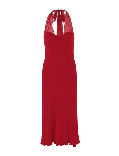 GRANGER MIDI DRESS - RED : CHERRY RED