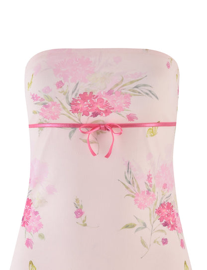 CARSYN MINI DRESS - PINK : FLORAL : WATER COLOUR FLORAL
