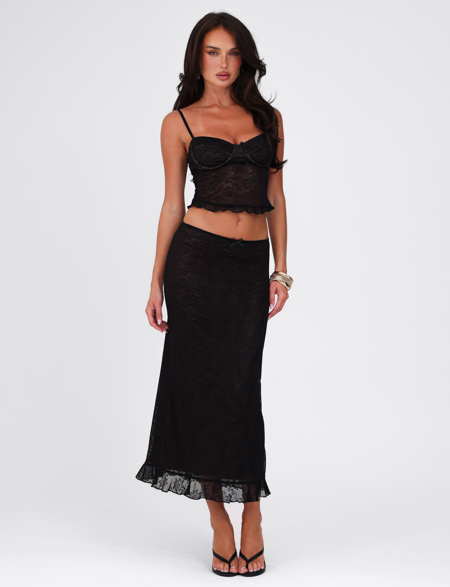 CHARLEIGH TOP - BLACK : LACE