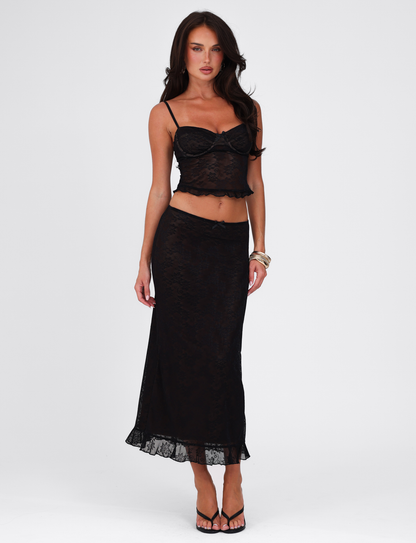CHARLEIGH TOP - BLACK : LACE