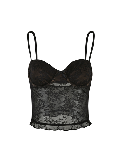 CHARLEIGH TOP - BLACK : LACE