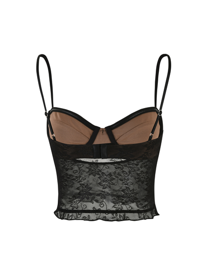 CHARLEIGH TOP - BLACK : LACE