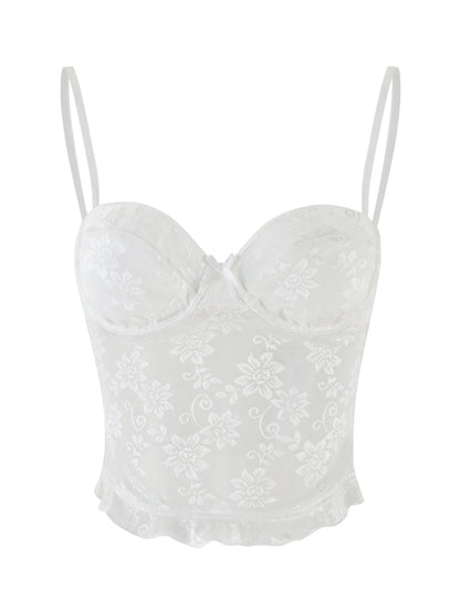 CHARLEIGH TOP - WHITE : LACE