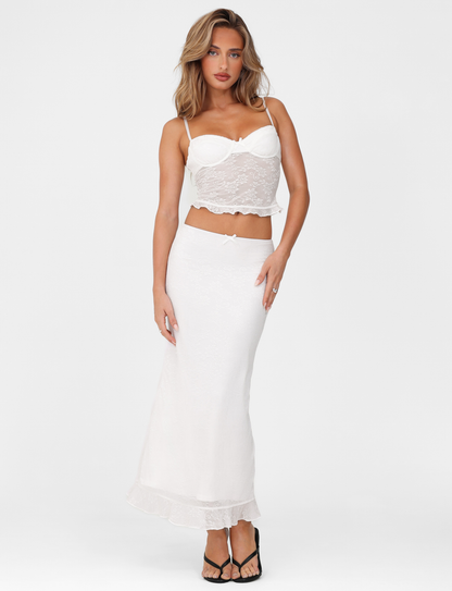 CHARLEIGH TOP - WHITE : LACE