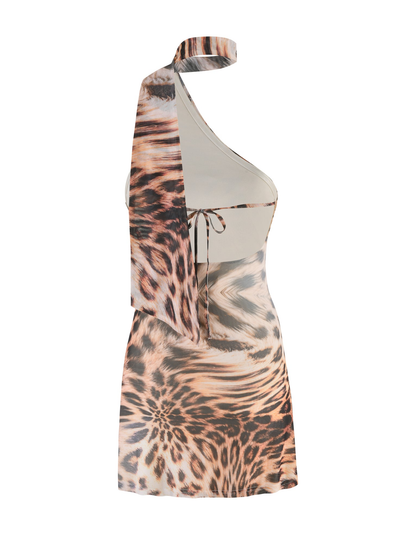 ALLIRA MESH MINI DRESS 2.0 - NEUTRAL : LEOPARD : LEOPARD HAZE