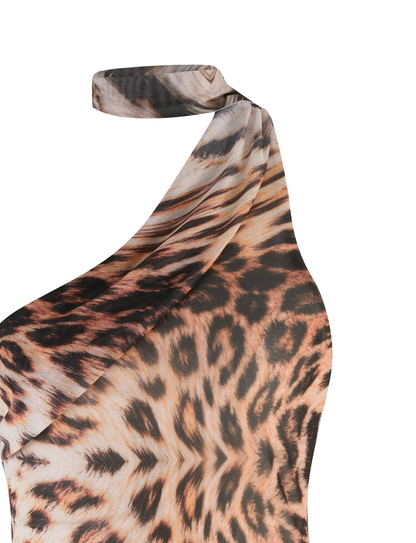ALLIRA MESH MINI DRESS 2.0 - NEUTRAL : LEOPARD : LEOPARD HAZE