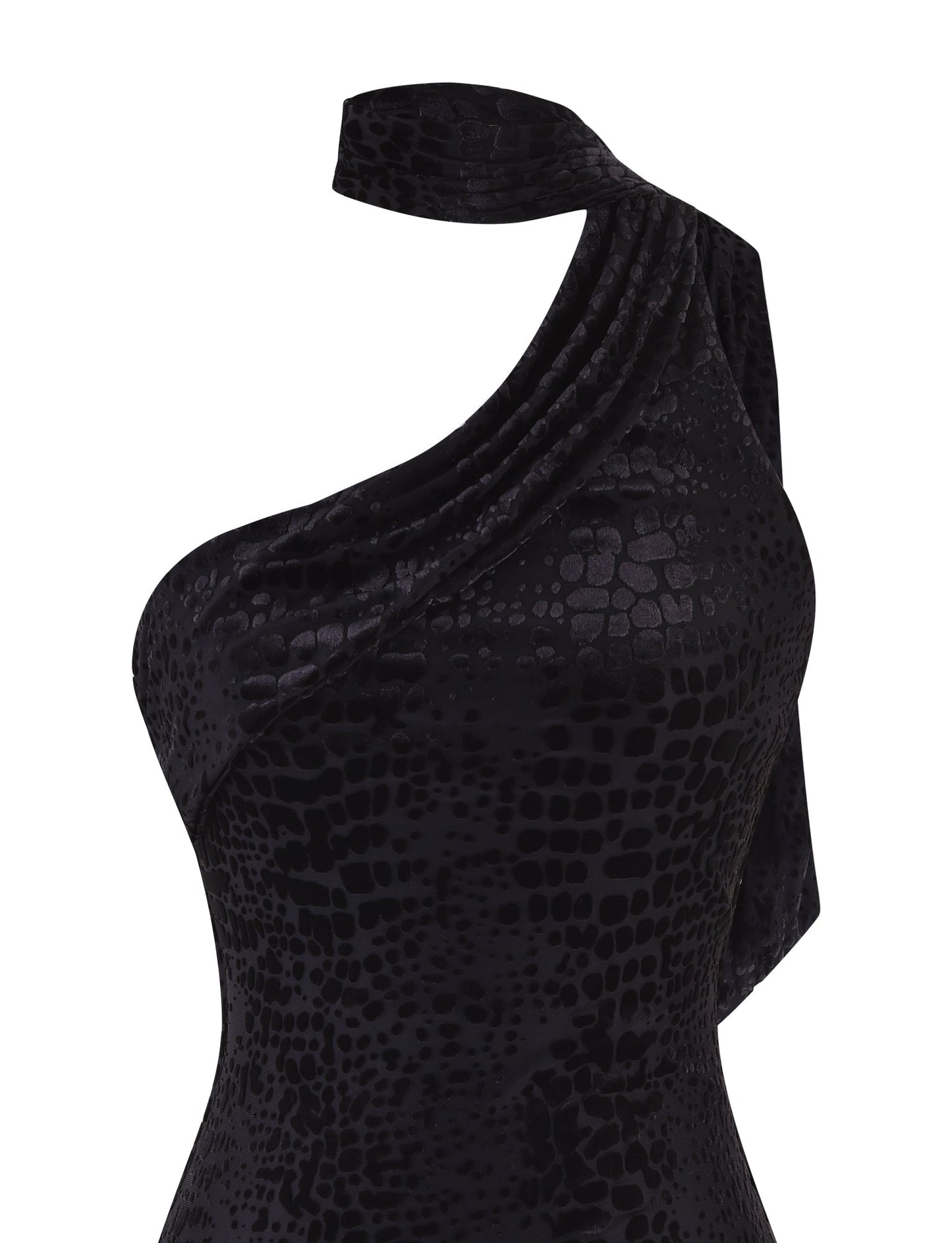 ALLIRA BURNOUT MINI DRESS 2.0 - BLACK : SNAKE