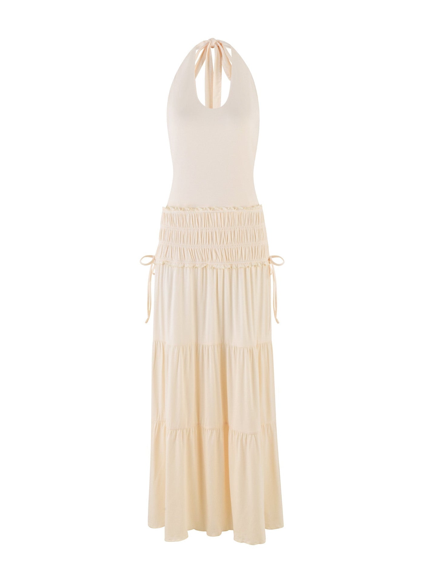DENALI HALTER DRESS - NEUTRAL : BONE