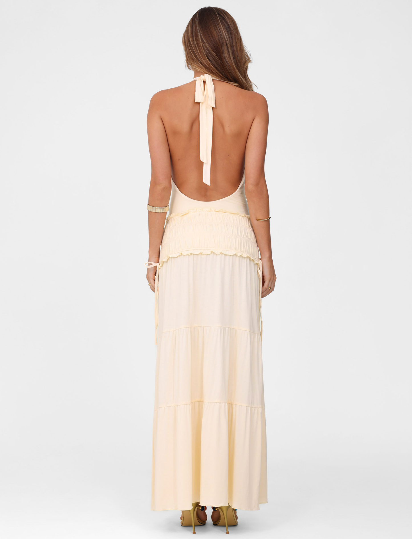 DENALI HALTER DRESS - NEUTRAL : BONE