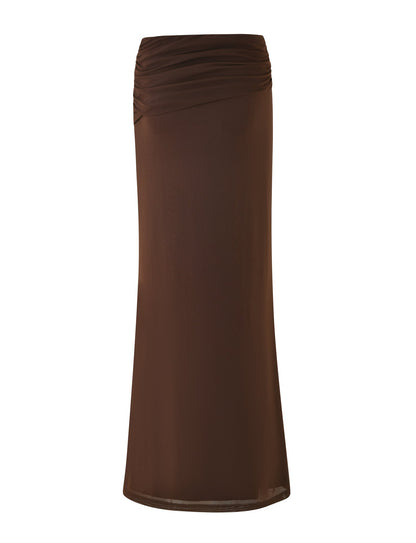 ESHA MAXI SKIRT - BROWN : CHOCOLATE