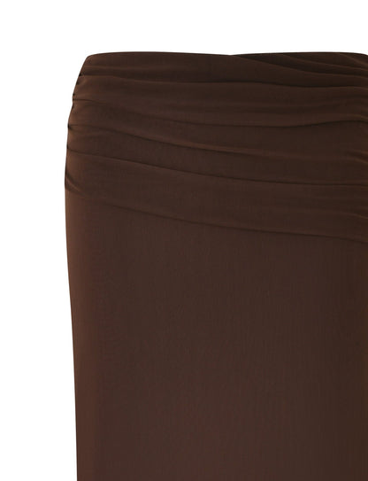 ESHA MAXI SKIRT - BROWN : CHOCOLATE