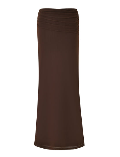 ESHA MAXI SKIRT - BROWN : CHOCOLATE