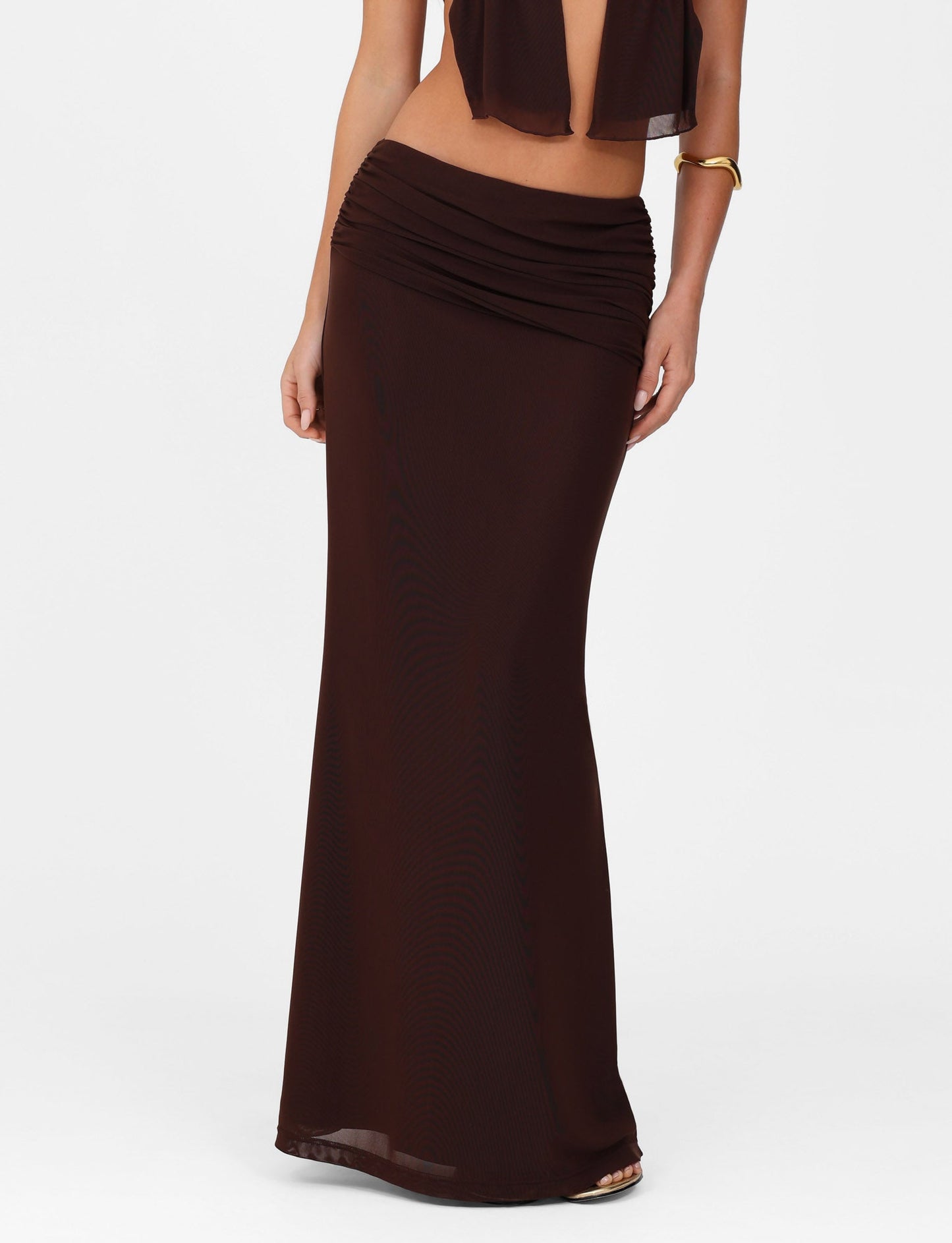 ESHA MAXI SKIRT - BROWN : CHOCOLATE