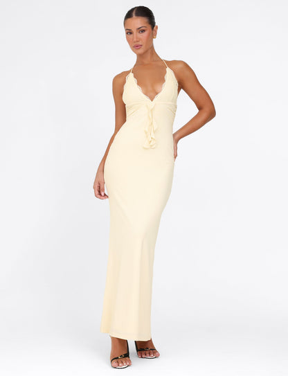 DEENA MAXI DRESS - YELLOW : LEMON