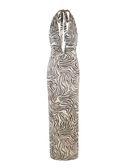 CRESSIDA DRESS - NEUTRAL : ZEBRA