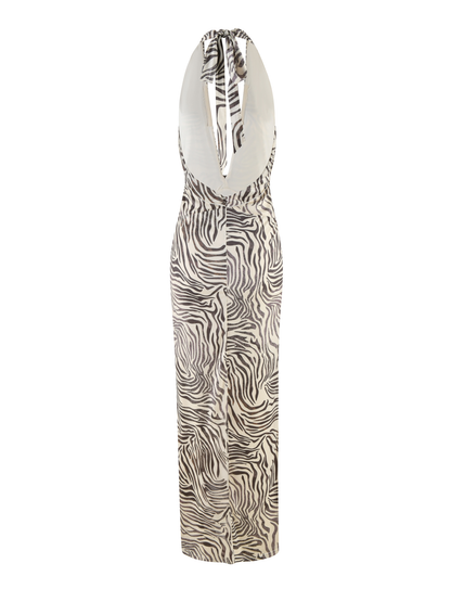 CRESSIDA DRESS - NEUTRAL : ZEBRA