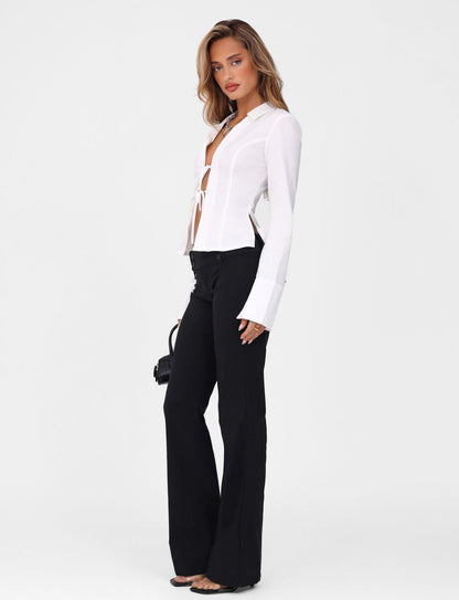 BRIELLE SHIRT - WHITE : IVORY