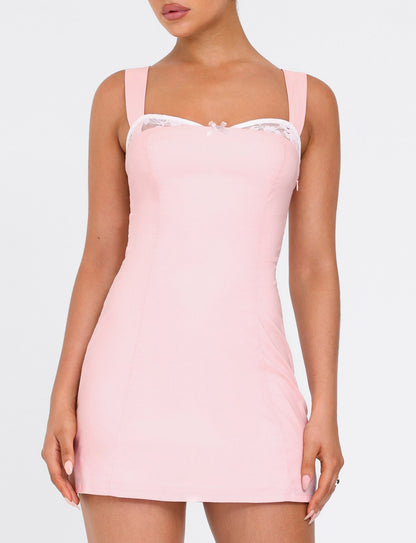 COLSON MINI DRESS - PINK : BABY PINK