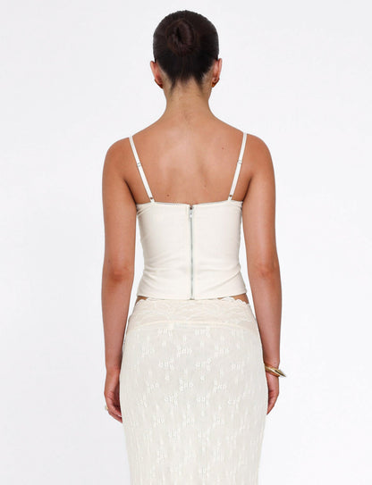 ANTONELLA TOP - WHITE : BONE : CREAM