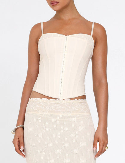 ANTONELLA TOP - WHITE : BONE : CREAM