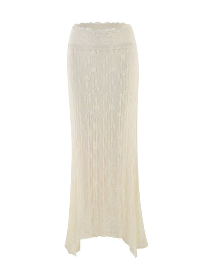 ANTONELLA MIDI SKIRT - WHITE : LACE : CREAM