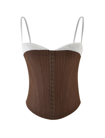 ANTONELLA CORSET 2.0 - BROWN : CHOCOLATE : CHOCOLATE PINSTRIPE