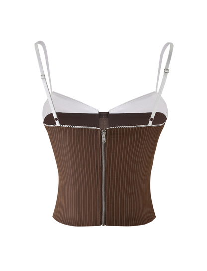 ANTONELLA CORSET 2.0 - BROWN : CHOCOLATE : CHOCOLATE PINSTRIPE