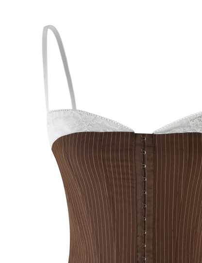 ANTONELLA CORSET 2.0 - BROWN : CHOCOLATE : CHOCOLATE PINSTRIPE