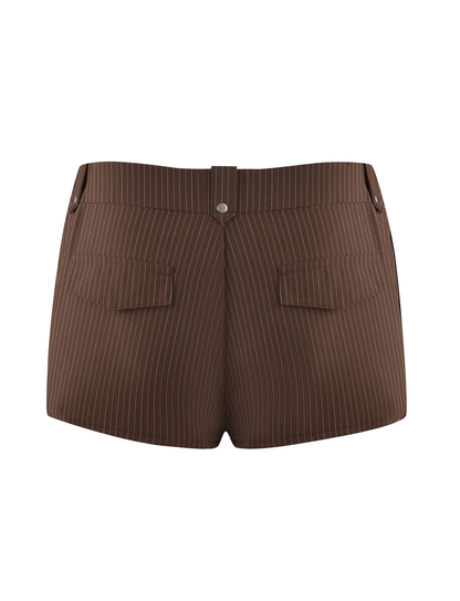 ANTONELLA SHORT - BROWN : CHOCOLATE : CHOCOLATE PINSTRIPE