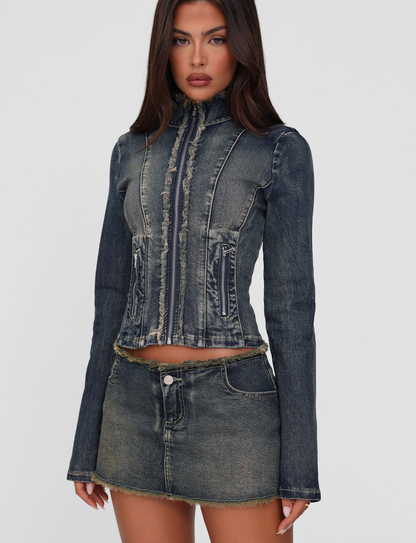 OPHELIE JACKET - BLUE : DENIM BLUE : DENIM